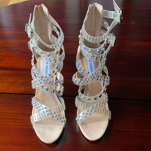 Steve Madden crystal high heel booties.